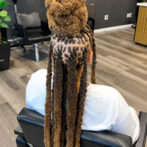Braided loc updo